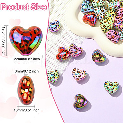 УФ-покрытие радужно-переливающийся леопардовый принт акриловые бусины SACR-CJC0008-04