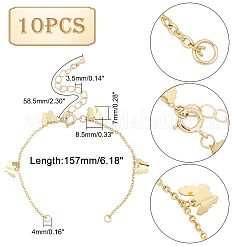 Изготовление браслетов из латунных цепочек панцирного плетения 10 шт. AJEW-UN0001-19
