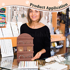 4-уровневые арочные фанерные стенды из липы для демонстрационных открыток&nbsp;ODIS-WH0100-11