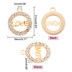 30 шт. подвески из цинкового сплава со стразами RB-PH0001-20