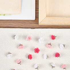 30 шт. 3-х цветные кнопки для рисования в виде цветочной смолы&nbsp;AJEW-SC0031-81