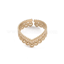 Ионное покрытие (ip) 304 нержавеющая сталь корона открытое кольцо манжета для женщин&nbsp;LS-RJEW-G285-04G