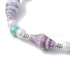 3 шт. двухцветных фарфоровых браслетов ручной работы с бусинами&nbsp;BJEW-JB12473