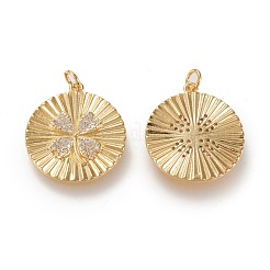 Латунные микропаве прозрачные подвески с фианитом ZIRC-K086-16G