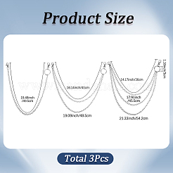 3 шт. 3 стиля ремни-цепочки из сплава и железа для брюк AJEW-SC0031-15
