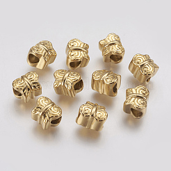 Ионное покрытие (IP) 304 нержавеющая сталь европейские бусины STAS-J022-075G