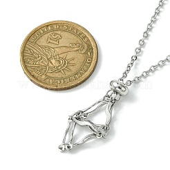 Колье-держатель в виде клетки с кристаллами&nbsp;NJEW-JN04602-02