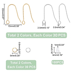 60 шт. 2-х цветные крючки для сережек из нержавеющей стали 316 STAS-UN0051-26