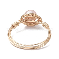 Кольца на палец самородки из натурального культивированного пресноводного жемчуга RJEW-JR00697-02