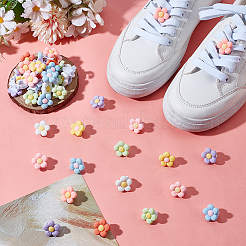 48 шт. 8-цветные пластиковые и смоляные пряжки для обуви&nbsp;HJEW-ME00037