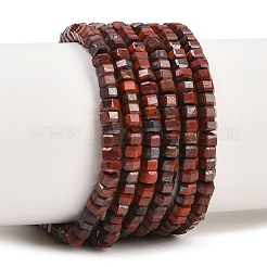 Природные брекчированных яшмы бисер нитей&nbsp;G-G345-C07-2x4mm