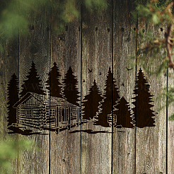 1 набор трафаретов для рисования с изображением животных на лесную тематику DIY-MA0003-68B