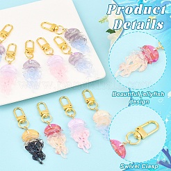 10 шт. подвесные украшения из смолы в виде медузы&nbsp;HJEW-YW00274