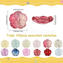 100 шт. прозрачные стеклянные колпачки для бусин&nbsp;GLAA-YW0005-17