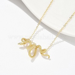 Латунные ожерелья с подвесками в виде змеи для женщин&nbsp;LS-NJEW-U041-01G