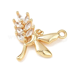 Латунные микропаве прозрачные подвески с фианитом&nbsp;KK-G545-04G