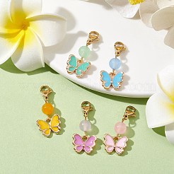 Подвески из эмали из сплава бабочки&nbsp;HJEW-JM01776