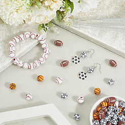 200шт 4 стиля акриловые бусины OACR-SP0001-61