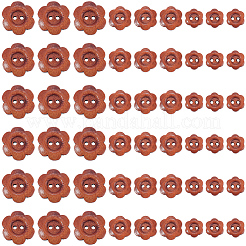 120 шт. 3 стиля деревянных пуговиц с 2 отверстиями DIY-CY0001-89