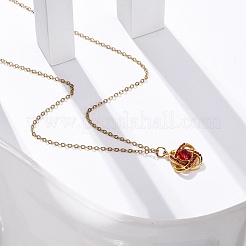 Вакуумное покрытие pvd нержавеющая сталь 304 гиацинт горный хрусталь крест-накрест подвеска кабель цепь ожерелья для женщин STAS-Z114-21G