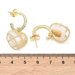 Серьги-гвоздики с цирконом из латуни&nbsp;EJEW-C181-01G