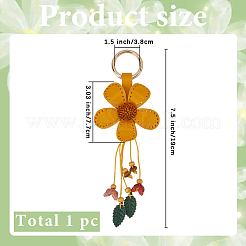 Брелок из кожи и сплава HJEW-WH20022-04B-12