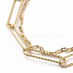 Ионное покрытие (ip) 304 нержавеющая сталь скрепка и цепочки двухслойный многорядный браслет для женщин BJEW-E074-04G