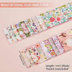 Хлопчатобумажные ткани с цветочным узором&nbsp;DIY-WH0622-141A