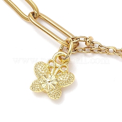 Браслеты на ногу из сплава Butterlfy из нержавеющей стали 304 с цепочкой-скрепкой для женщин AJEW-AN00755