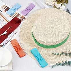 6 шт. двухцветный полиэстеровый пояс для шляпы с бантом&nbsp;FIND-CP0001-75