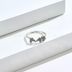 Кольца-манжеты из стерлингового серебра 925 пробы с родиевым покрытием RJEW-BB66961