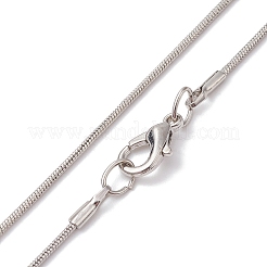 Ожерелье с подвеской из синтетического светящегося камня в форме пули и латунными змеиными цепочками NJEW-JN04601