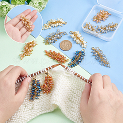 12 шт. 6-х цветные стеклянные бусины-подвески с гальваническим покрытием HJEW-UN0001-04