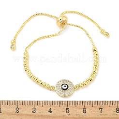 Латунные браслеты-слайдеры с микропаве из кубического циркония для женщин BJEW-S158-08G-01