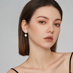 10 шт. латунные серьги-гвоздики из кубического циркония&nbsp;KK-DC0004-33