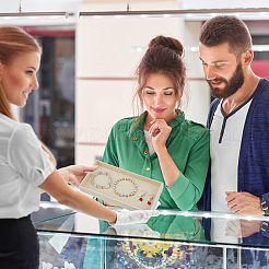 Прямоугольные бархатные подносы для демонстрации ювелирных изделий для колец&nbsp;ODIS-WH0113-14C