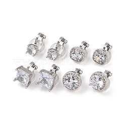 Латунные серьги-манжеты из прозрачного кубического циркония&nbsp;EJEW-Z148-01P