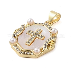 Латунные микропаве прозрачные подвески с фианитом KK-Q813-16F-G