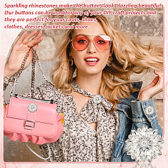 10 шт. пуговицы со стразами из сплава FIND-FG0003-21S