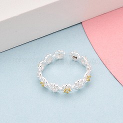 925 открытое кольцо-манжета из стерлингового серебра с микропаве из прозрачных кубических цирконий для женщин&nbsp;STER-N016-137SG