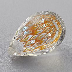 Подвески из тисненого стекла со стразами&nbsp;GLAA-J101-05A-001SI