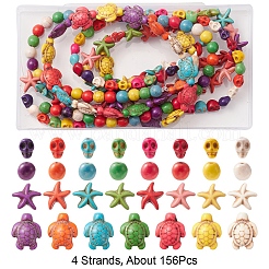 4 нить 4 нити окрашенных синтетических бирюзовых бусин 8~18.5x6~15x5~8 стилей G-FS0005-70