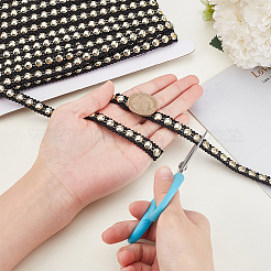 10 ярд полиэстера с отделкой из полукруглых бусин из АБС-пластика&nbsp;OCOR-GA0002-76A