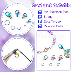 Застежки-карабины из нержавеющей стали 304 с открытыми соединительными кольцами&nbsp;STAS-PH0005-98