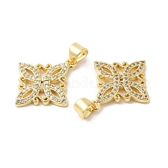 Латунные микропаве прозрачные подвески с фианитом ZIRC-L103-020G