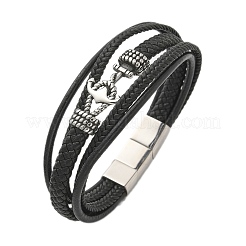 Плетеные браслеты из микрофибры и кожи BJEW-Q010-04A