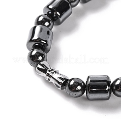 Колье-колонны и круглые синтетические немагнитные гематитовые бусы&nbsp;NJEW-Q341-05