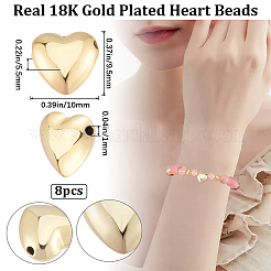 8 шт. латунные бусины с покрытием стойки&nbsp;KK-BBC0012-03