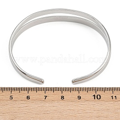Браслеты-манжеты из нержавеющей стали 304 для женщин BJEW-B147-02P