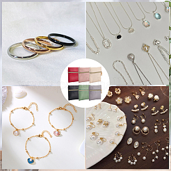 6 шт. 6 цвета квадратные подарочные сумки из искусственной кожи на молнии для ювелирных изделий ABAG-CL0001-01